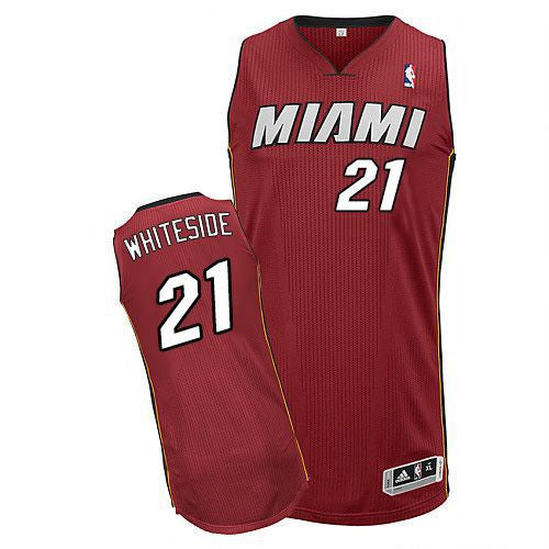 Heat #21 Hassan Whiteside Red Stitched Basketball Jersey