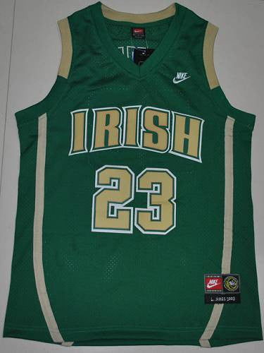 Heat #23 LeBron James Green Irish High School Stitched Basketball Jersey