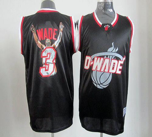 Heat #3 Dwyane Wade Black Majestic Athletic Notorious Fashion Stitched Basketball Jersey