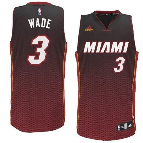 Heat #3 Dwyane Wade Black Resonate Fashion Swingman Stitched Basketball Jersey