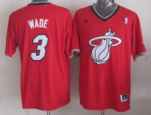 Heat #3 Dwyane Wade Red 2013 Christmas Day Swingman Stitched Basketball Jersey