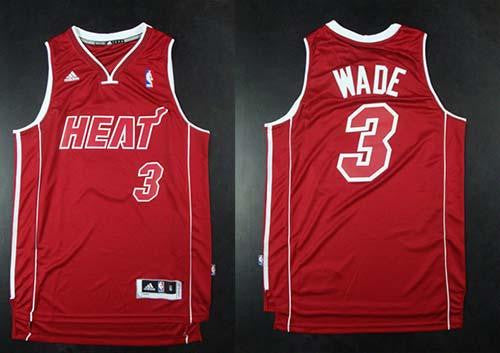 Heat #3 Dwyane Wade Red Pride Swingman Stitched Basketball Jersey