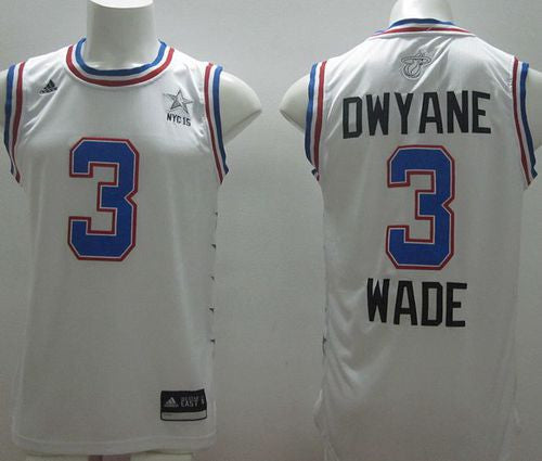 Heat #3 Dwyane Wade White 2015 All Star Stitched Basketball Jersey