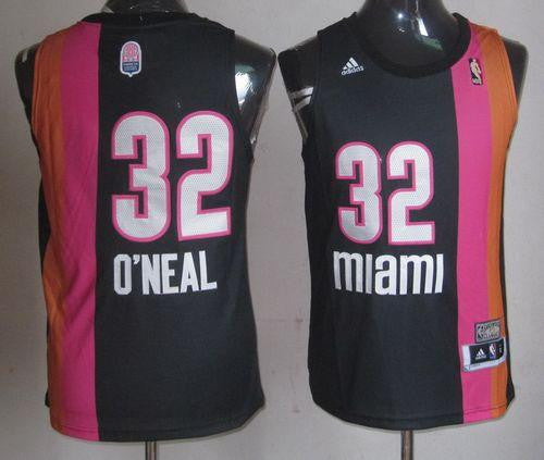 Heat #32 Shaquille O'Neal Black ABA Hardwood Classic Stitched Basketball Jersey