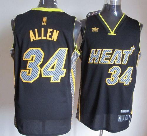 Heat #34 Ray Allen Black Electricity Fashion Stitched Basketball Jersey