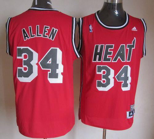 Heat #34 Ray Allen Red Hardwood Classics Nights Stitched Basketball Jersey