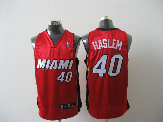 Heat #40 Udonis Haslem Red Stitched Basketball Jersey