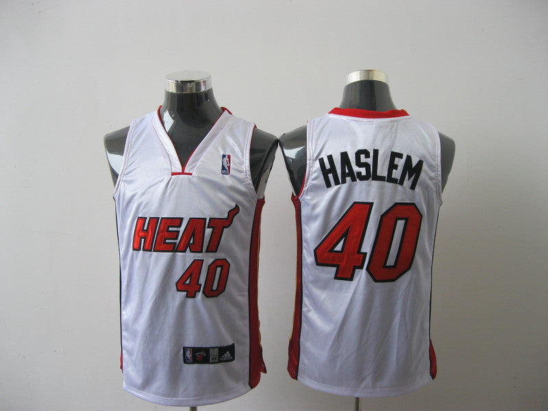 Heat #40 Udonis Haslem White Stitched Basketball Jersey