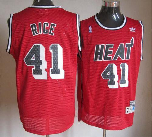 Heat #41 Glen Rice Red Throwback Stitched Basketball Jersey