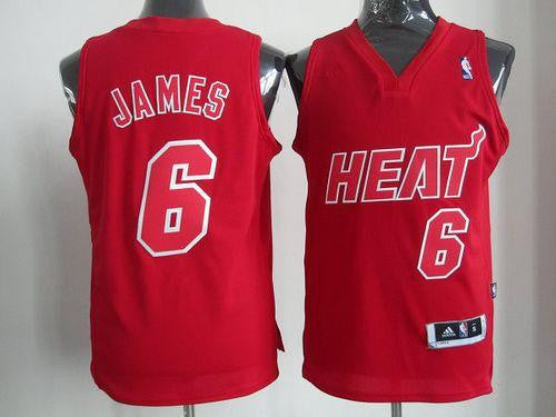 Heat #6 LeBron James Red Big Color Fashion Stitched Basketball Jersey