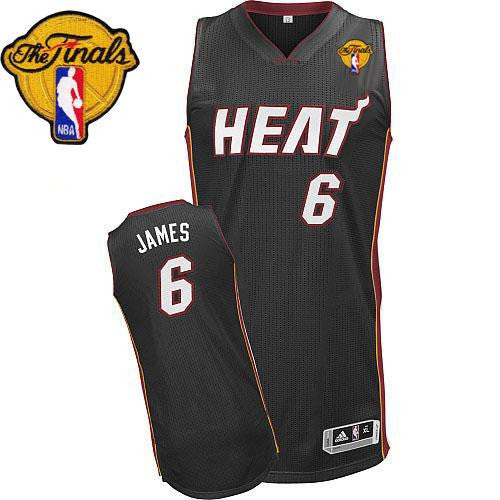 Heat Finals Patch #6 LeBron James Revolution 30 Black Stitched Basketball Jersey