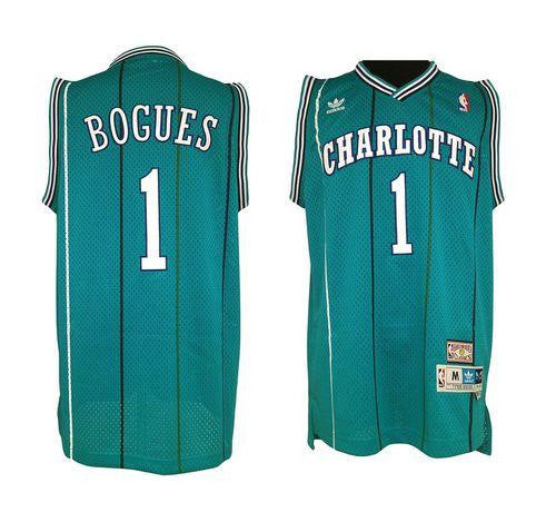 Hornets #1 Muggsy Bogues Green Charlotte Hornets Stitched Basketball Jersey