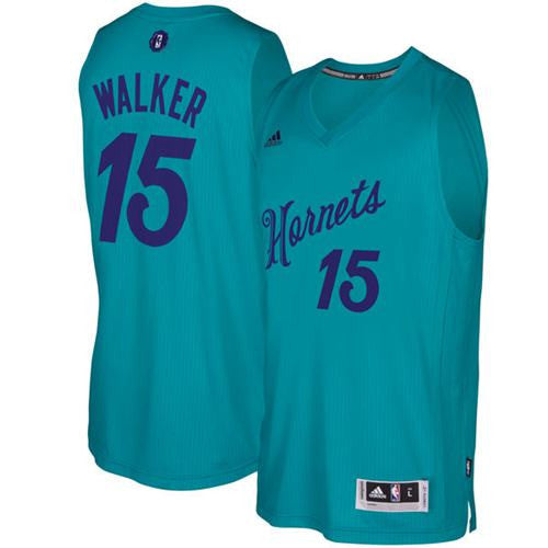 Hornets #15 Kemba Walker Teal 2016-2017 Christmas Day Stitched Basketball Jersey