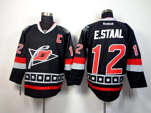 Hurricanes #12 Eric Staal Black Third Stitched Hockey Jersey