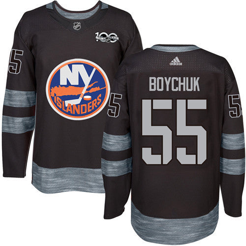 Islanders #55 Johnny Boychuk Black 1917-2017 100th Anniversary Stitched Hockey Jersey