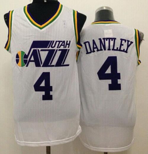 Jazz #4 Adrian Dantley White Throwback Stitched Basketball Jersey