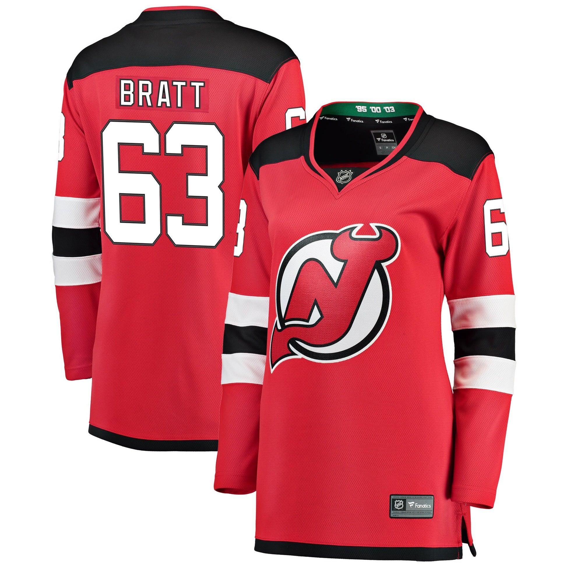 Jesper Bratt New Hockey Jersey Devils Branded Women's Home Breakaway Player Hockey Jersey - Red