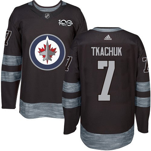 Jets #7 Keith Tkachuk Black 1917-2017 100th Anniversary Stitched Hockey Jersey