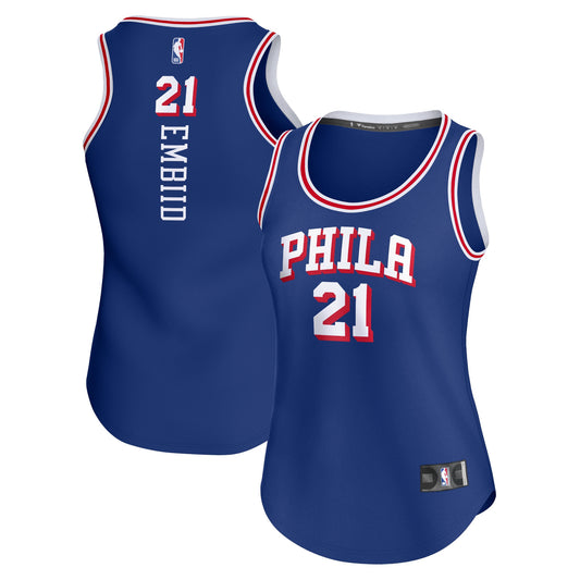 Joel Embiid Philadelphia 76ers Branded Women's Fast Break Player Basketball Jersey - Icon Edition - Royal