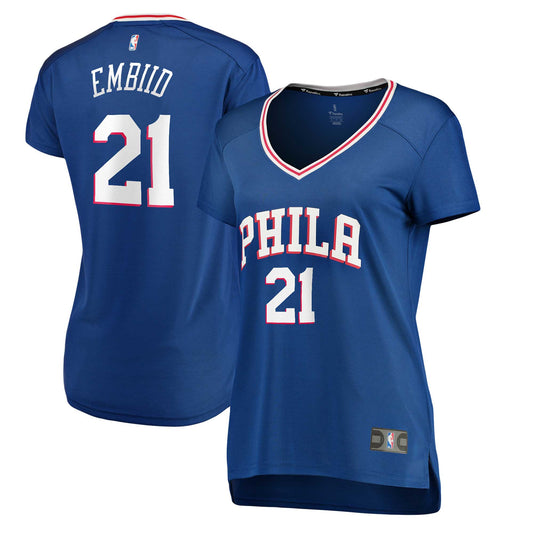 Joel Embiid Philadelphia 76ers Branded Women's Fast Break Player Basketball Jersey - Royal - Icon Edition