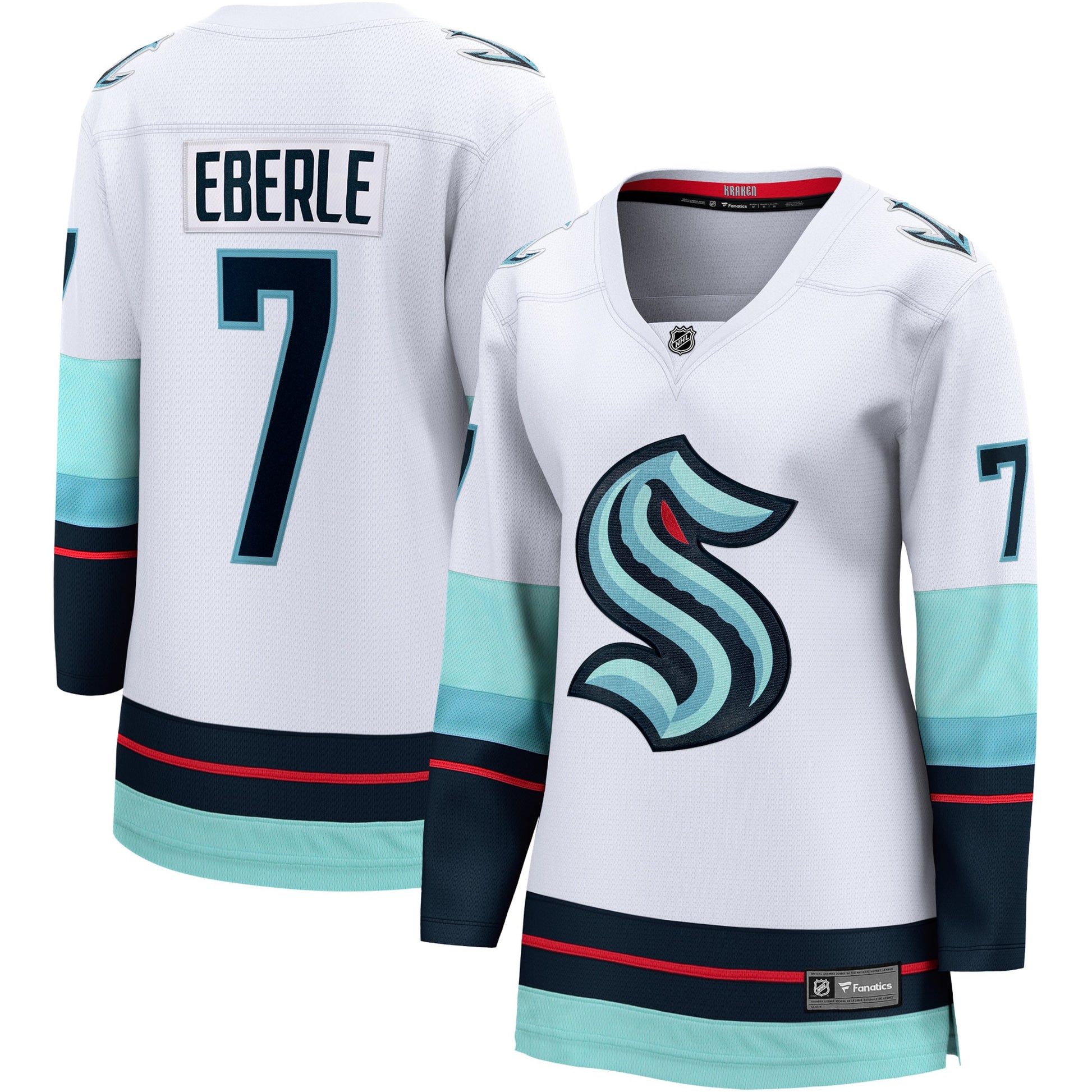 Jordan Eberle Branded Women's Away Premier Breakaway Player Hockey Jersey - White