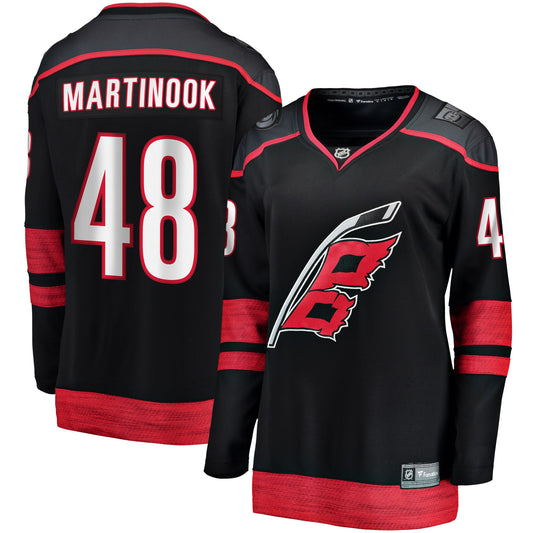 Jordan Martinook Carolina Hurricanes Branded Women's Home Breakaway Player Hockey Jersey - Black