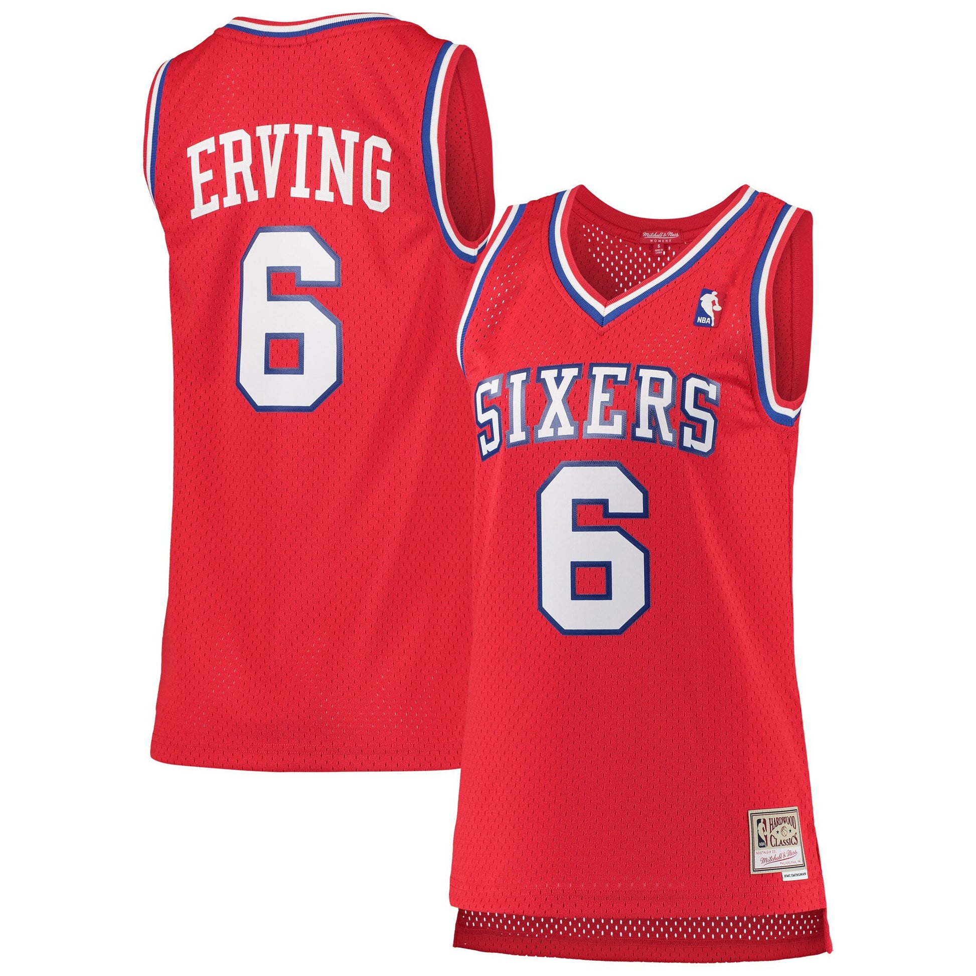 Julius Erving Philadelphia 76ers Women's 1982/83 Hardwood Classics Swingman Basketball Jersey - Red