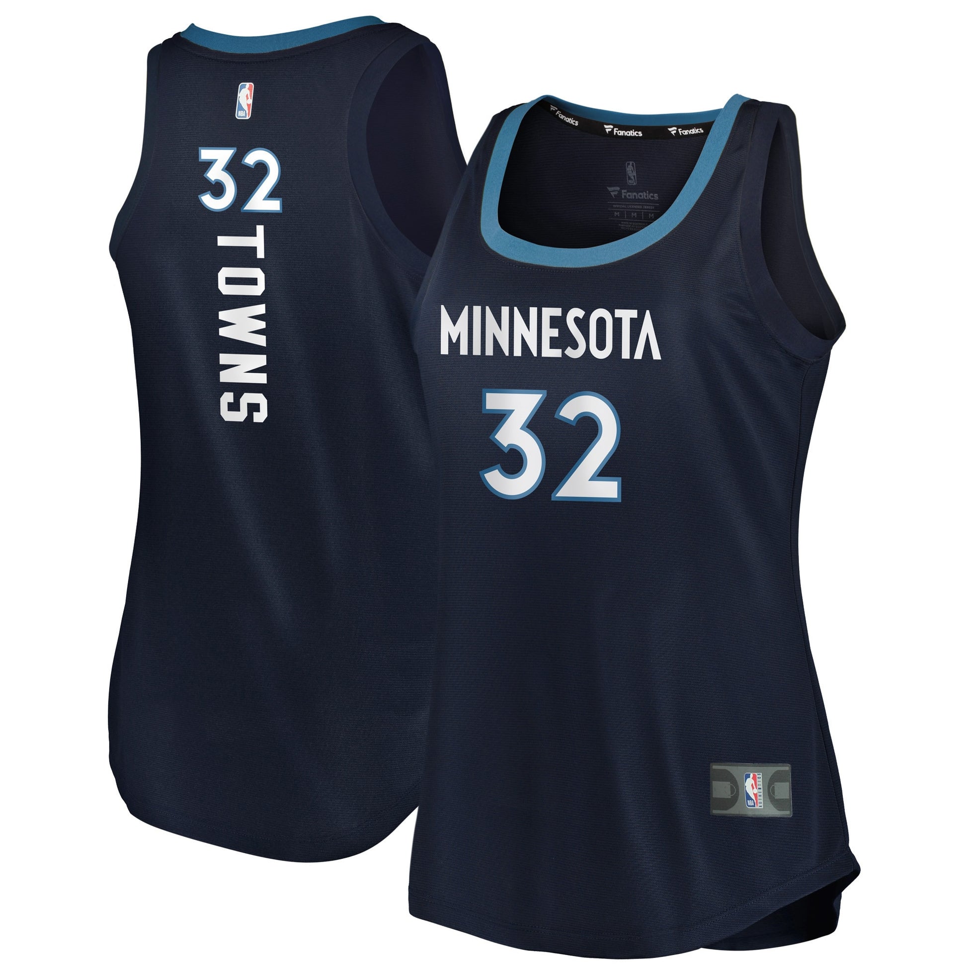 Karl-anthony Towns Minnesota Timberwolves Branded Women's Fast Break Tank Basketball Jersey - Icon Edition - Navy