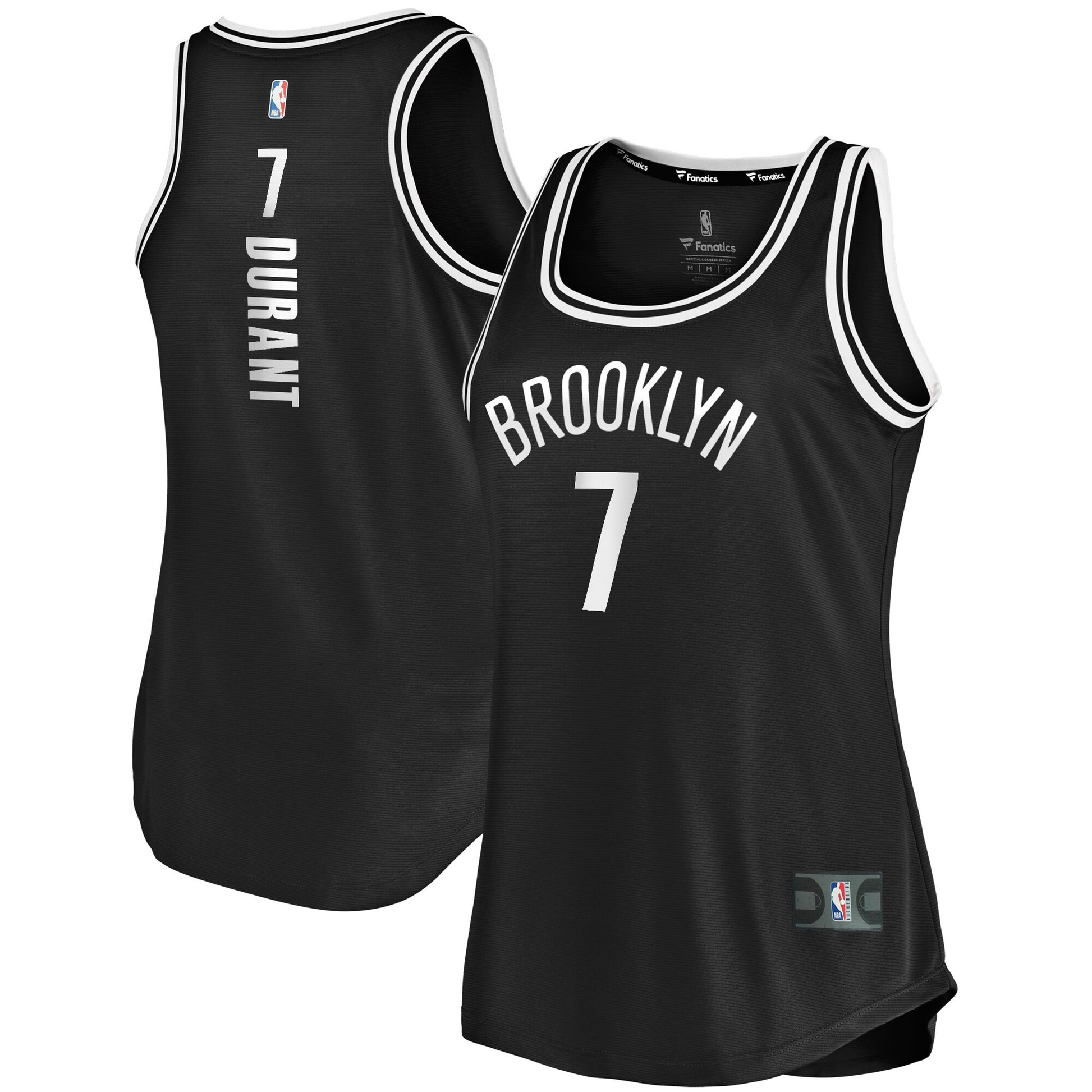 Kevin Durant Brooklyn Nets Branded Women's Fast Break Tank Basketball Jersey Black - Icon Edition