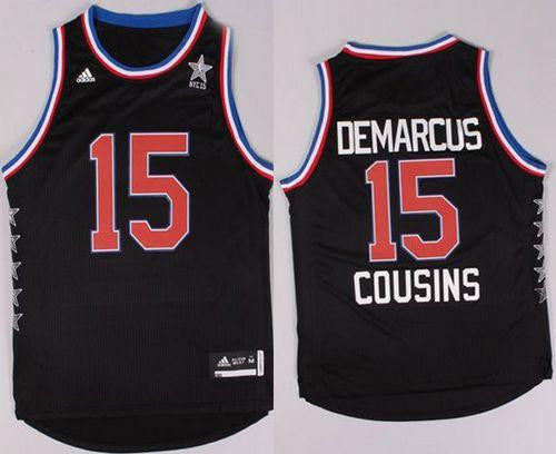 Kings #15 DeMarcus Cousins Black 2015 All Star Stitched Basketball Jersey