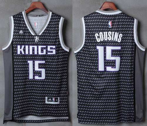 Kings #15 DeMarcus Cousins Black New Stitched Basketball Jersey