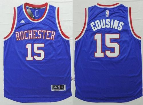 Kings #15 DeMarcus Cousins Light Blue 2014-15 Hardwood Classics Stitched Basketball Jersey