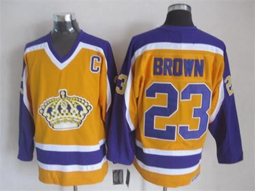 Kings #23 Dustin Brown Yellow CCM Stitched Hockey Jersey