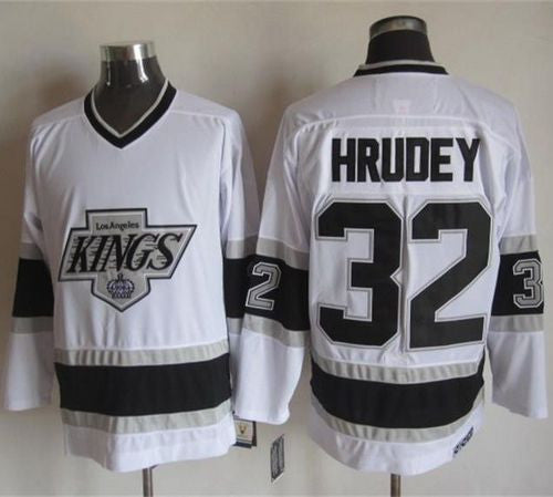 Kings #32 Kelly Hrudey White CCM Throwback Stitched Hockey Jersey