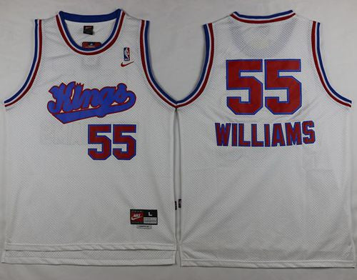 Kings #55 Jason Williams White New Throwback Stitched Basketball Jersey