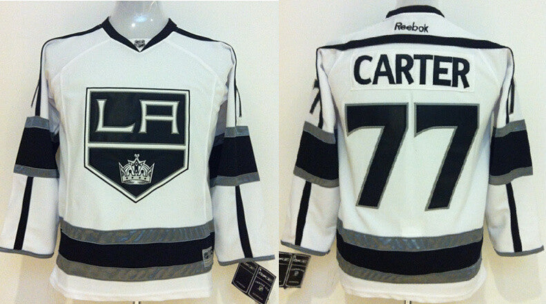 Kings 77 Carter White Youth Hockey Jersey