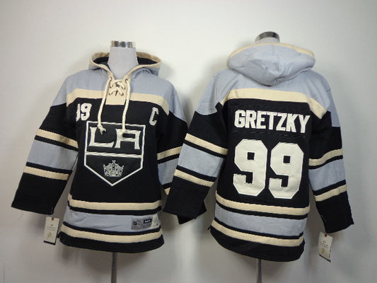 Kings 99 Gretzky Black Hooded Youth Hockey Jersey