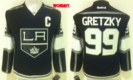 Kings 99 Wayne Gretzky Black Women Reebok Hockey Jersey