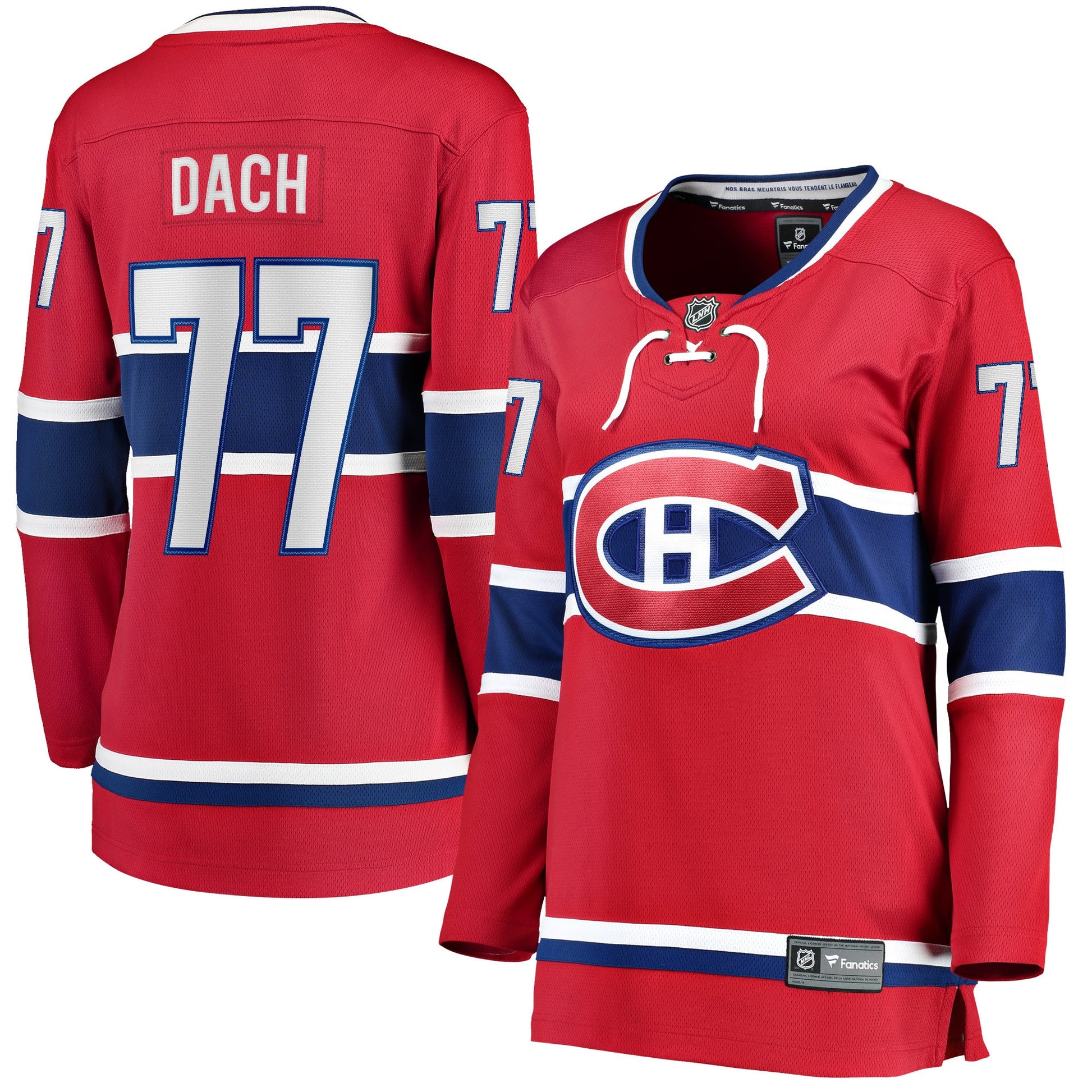 Kirby Dach Montreal Canadiens Branded Women's Home Breakaway Player Hockey Jersey - Red