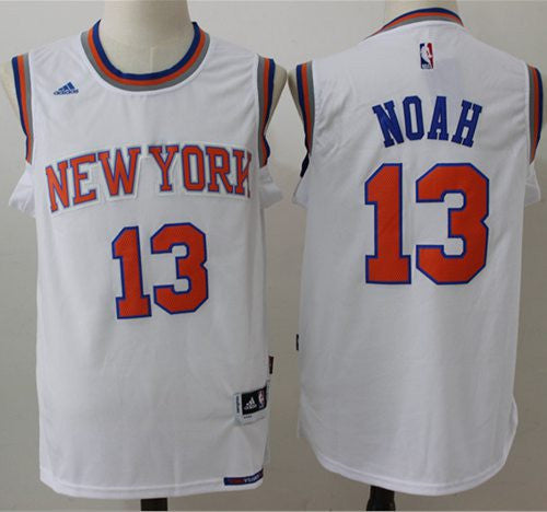 Knicks #13 Joakim Noah White Stitched Basketball Jersey