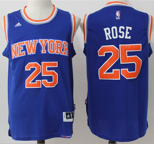 Knicks #25 Derrick Rose Blue Stitched Basketball Jersey