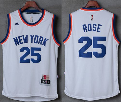 Knicks #25 Derrick Rose New White Stitched Basketball Jersey