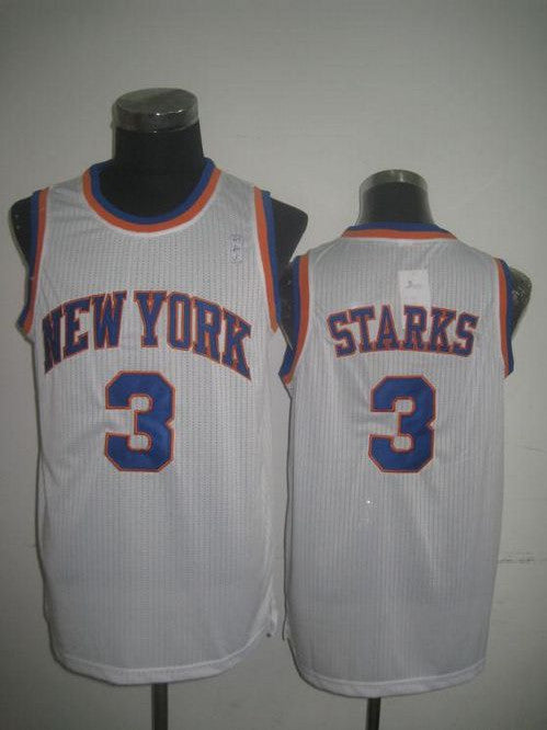 Knicks #3 John Starks White Throwback Stitched Basketball Jersey