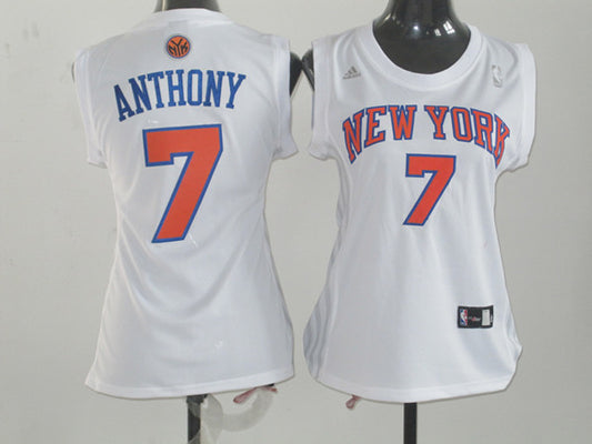 Knicks 7 Anthony White Women Basketball Jersey