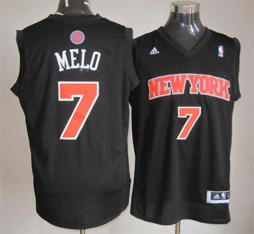 Knicks #7 Carmelo Anthony Black Melo Fashion Stitched Basketball Jersey