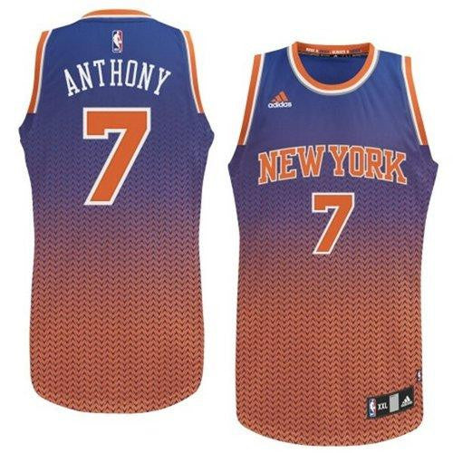 Knicks #7 Carmelo Anthony Blue Resonate Fashion Swingman Stitched Basketball Jersey