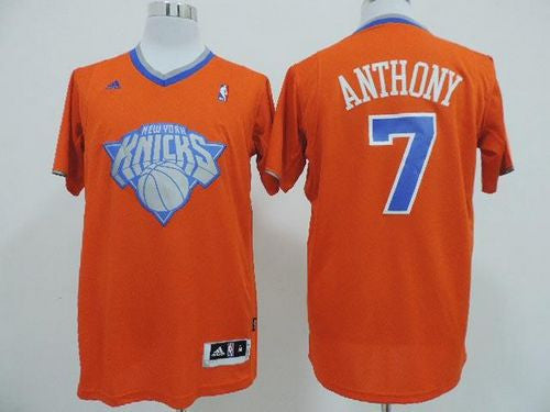 Knicks #7 Carmelo Anthony Orange 2013 Christmas Day Swingman Stitched Basketball Jersey