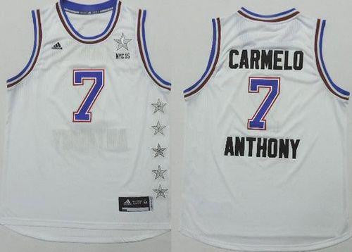 Knicks #7 Carmelo Anthony White 2015 All Star Stitched Basketball Jersey