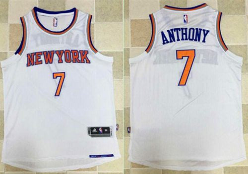 Knicks #7 Carmelo Anthony White Revolution 30 Stitched Basketball Jersey