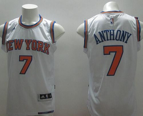 Knicks #7 Carmelo Anthony White Stitched Basketball Jersey